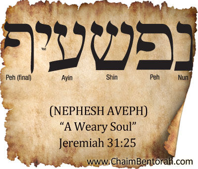 HEBREW WORD STUDY  – A WEARY SOUL
