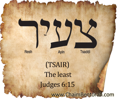 HEBREW WORD STUDY – THE LEAST- TSAIR צעיר  Sade Ayin Yod Resh