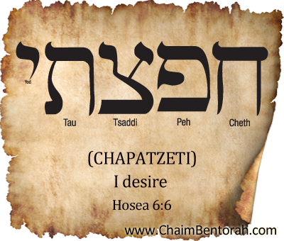 HEBREW WORD STUDY – I DESIRE – CHAPATZETI חפצתי