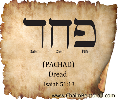 HEBREW WORD STUDY – DREAD – PACHAD פחד