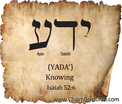 Hebrew Word Study – Knowing – Yada’  ידע 
